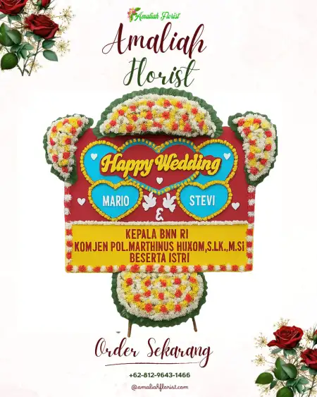 Papan Bunga Pernikahan Karoya